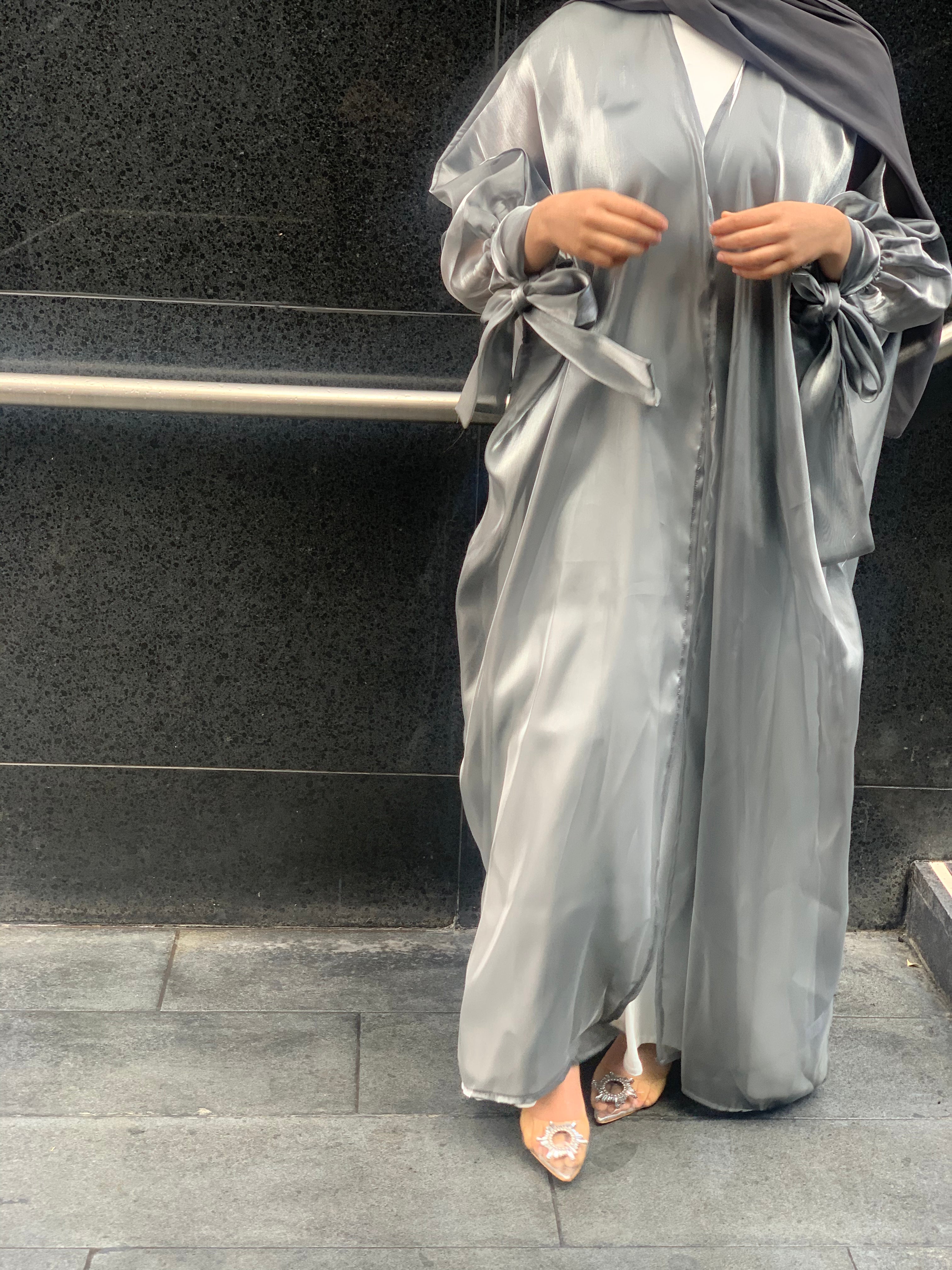 Organza abaya sales